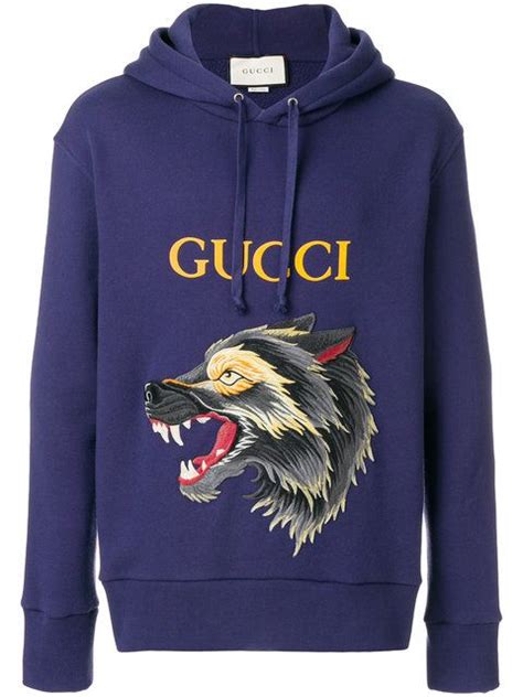 gucci wolf hoodie|grey designer hoodie women's.